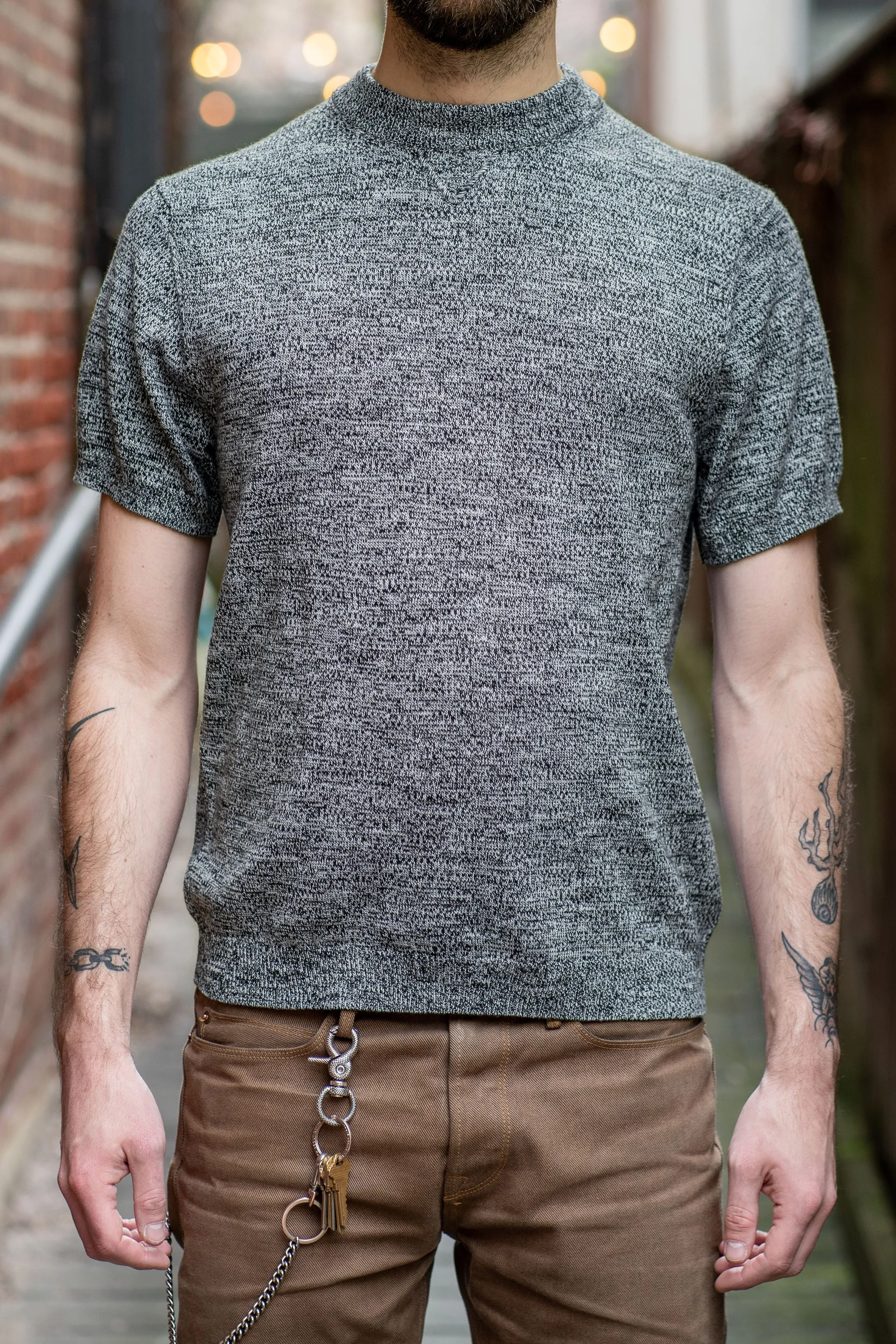 3sixteen Knit T-shirt - Black Marled Yarn