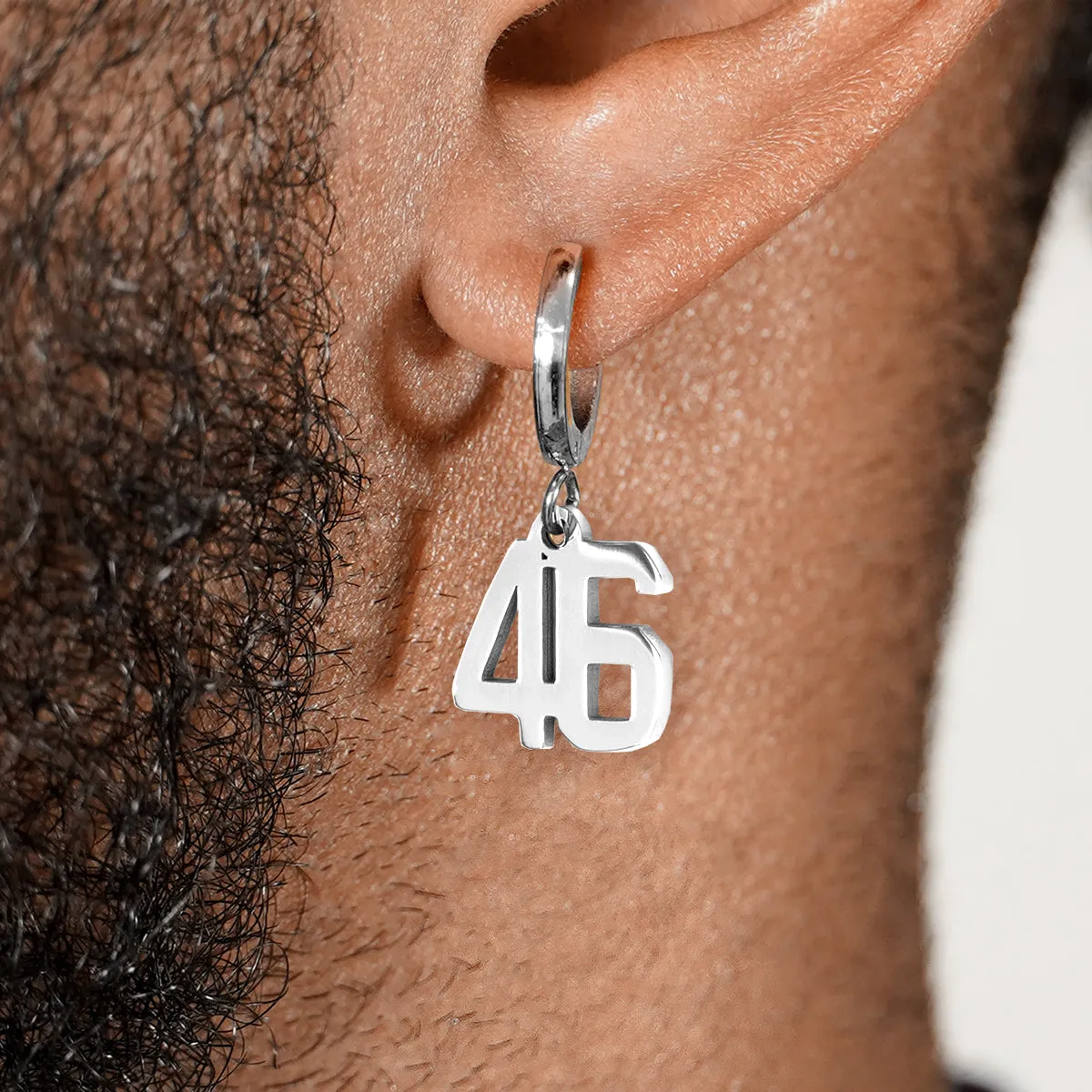 46 Number Earring - Stainless Steel