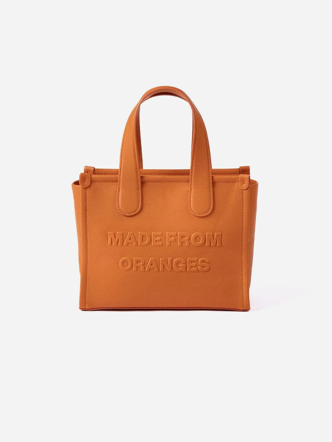 Alma M Orange Leather Vegan Tote Bag | Orange