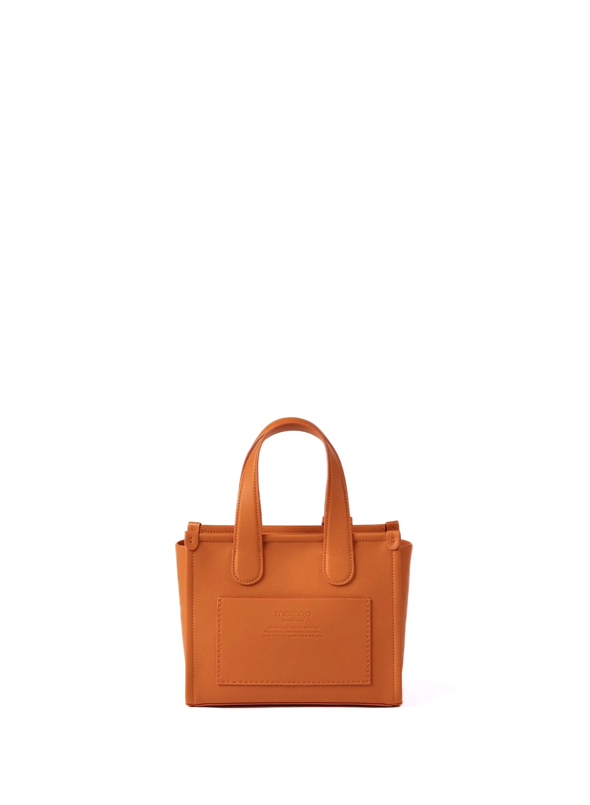 Alma M Orange Leather Vegan Tote Bag | Orange