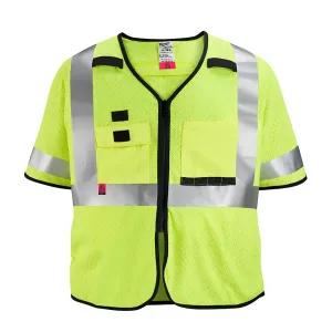 AR/FR Cat. 1 Class 3 High Visibility Yellow Mesh Safety Vest - S/M