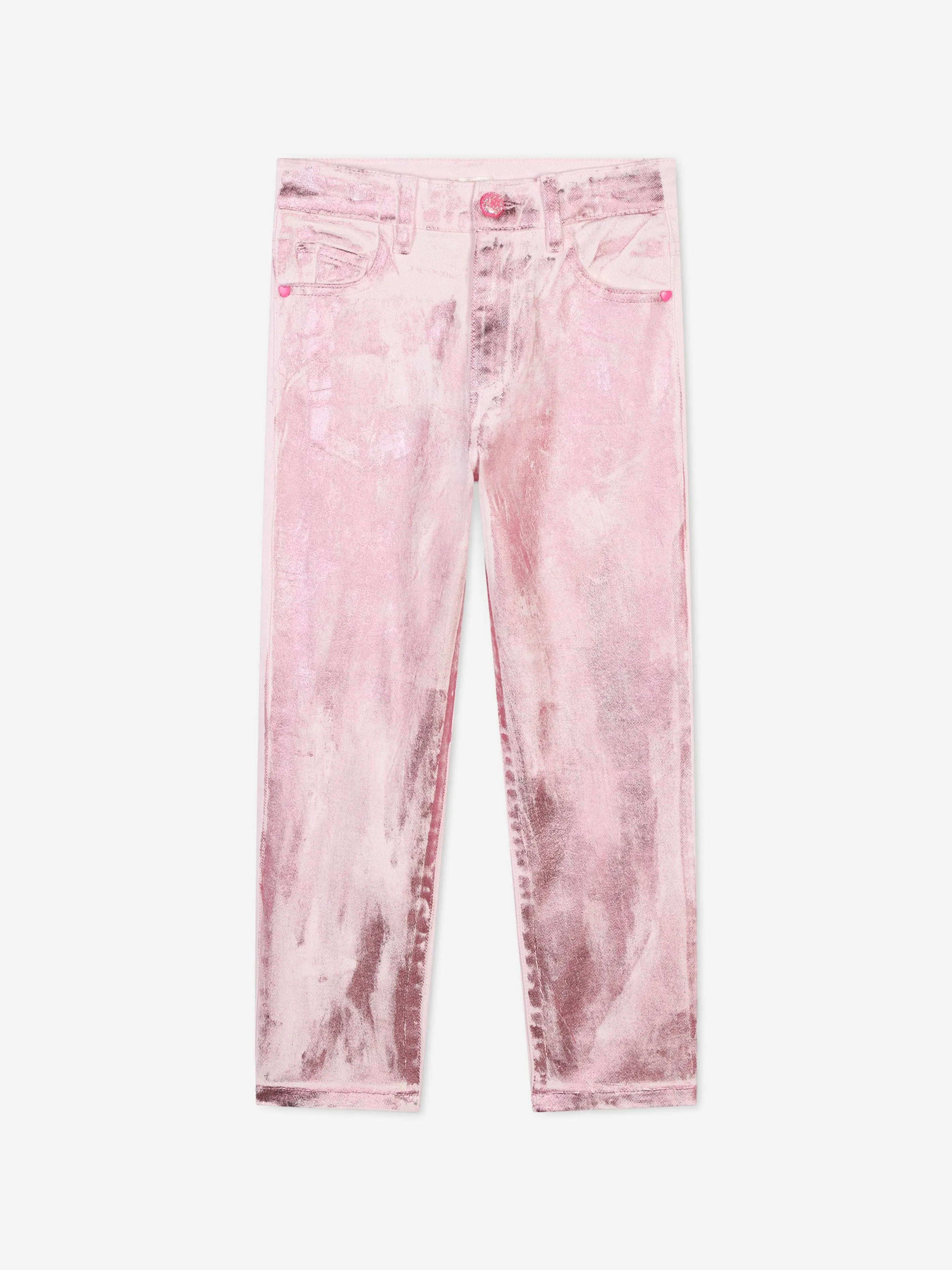 Billieblush Girls Metallic Effect Trousers in Pink