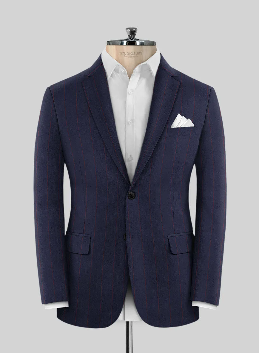 Caccioppoli Sun Dream Grezo Dark Blue Wool Silk Suit