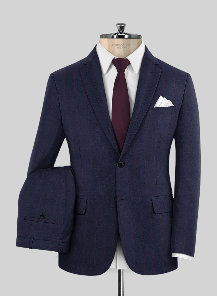 Caccioppoli Sun Dream Grezo Dark Blue Wool Silk Suit