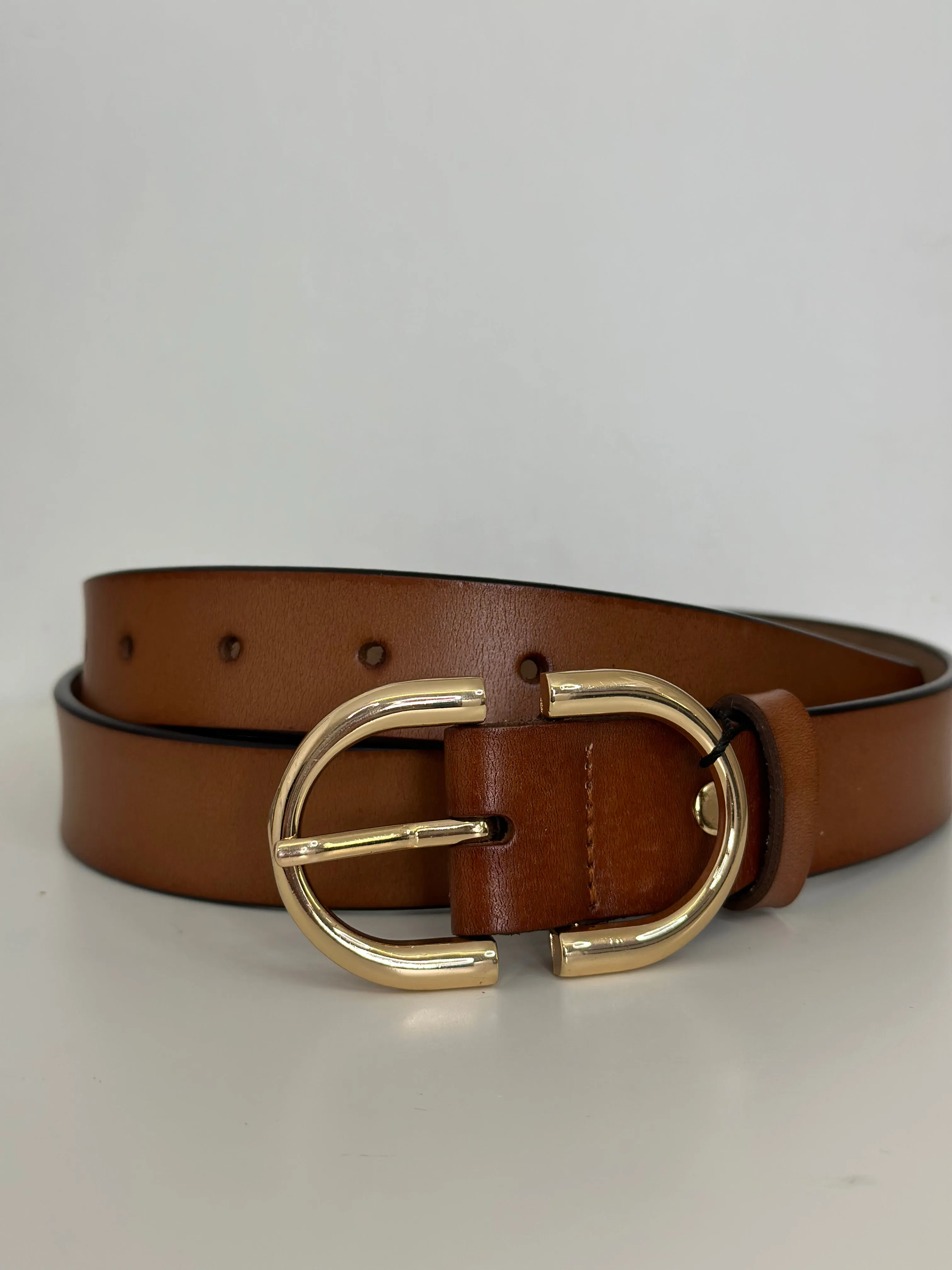 Calista Camel Leather Jeans Belt