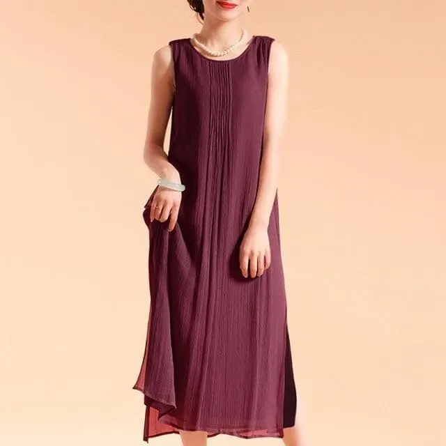 Casual Chic Sleeveless Midi Dress