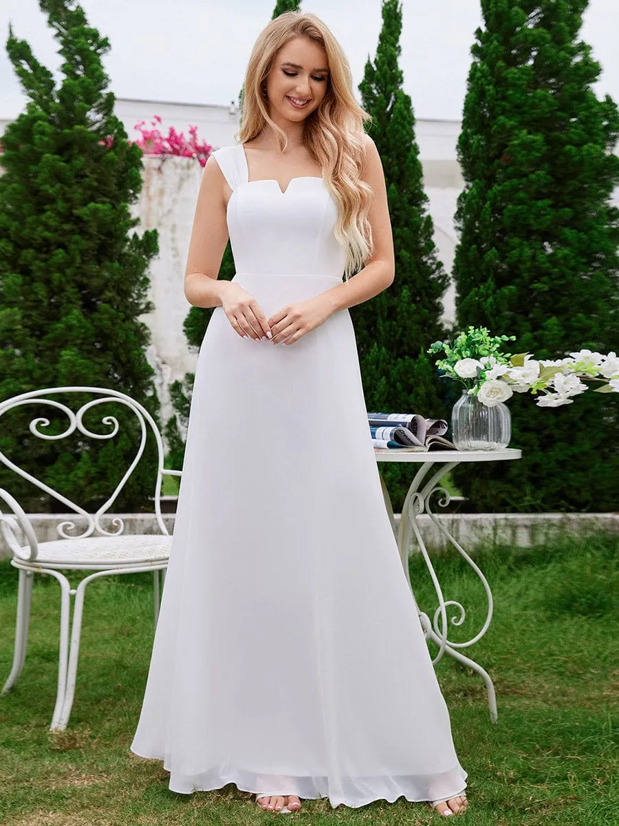 Chic High Waist Square Neck Bridesmaid Dress