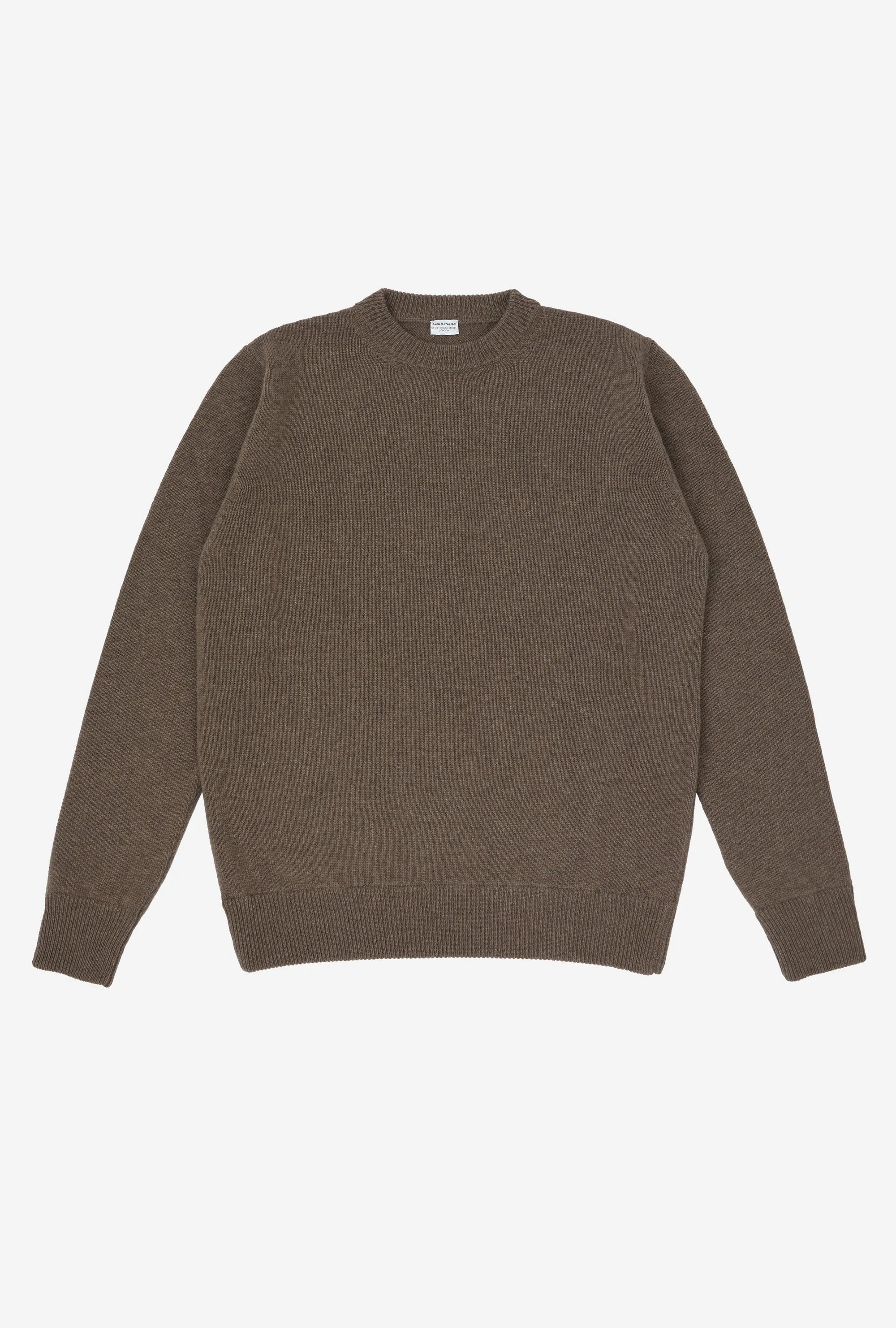 Crewneck Lambswool Shetland Blend Brown