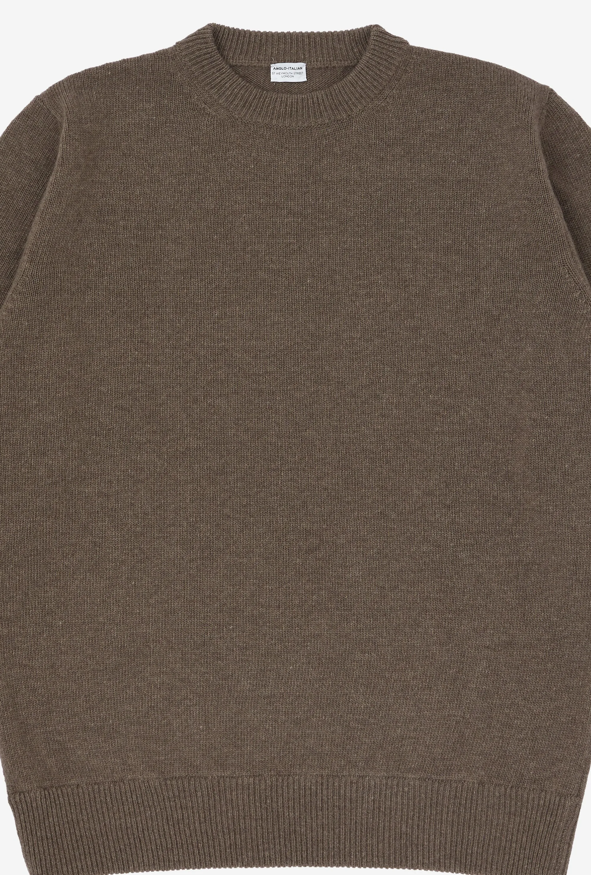 Crewneck Lambswool Shetland Blend Brown