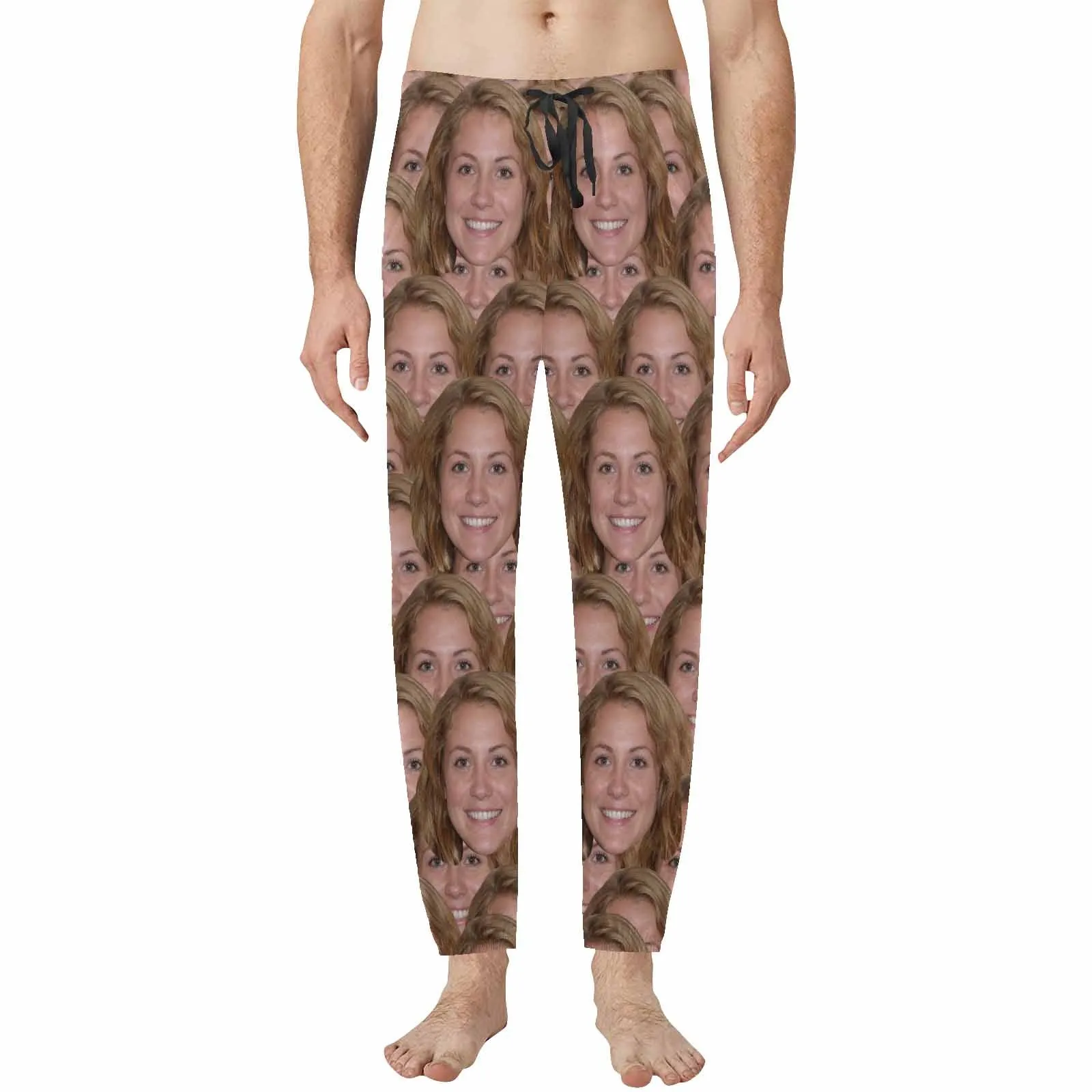 Custom Girlfriend's Face Sleepwear Personalized Men's Slumber Party Long Pajama Pants