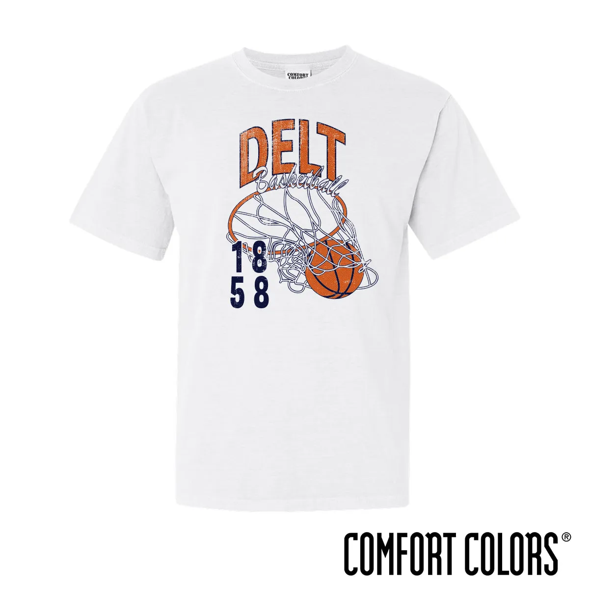 Delt Comfort Colors Retro Basketball Short Sleeve Tee