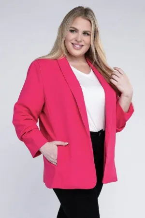 eesome Plus Shawl Lapel Blazer