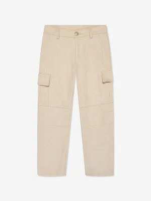 Eleventy Boys Cargo Trousers in Beige