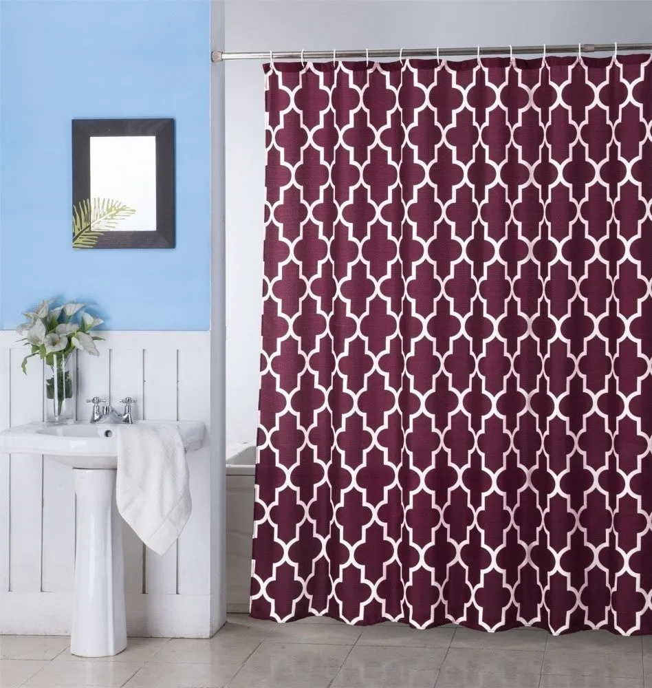 Geometric Patterned Shower Curtain 70-inch By 72-inch