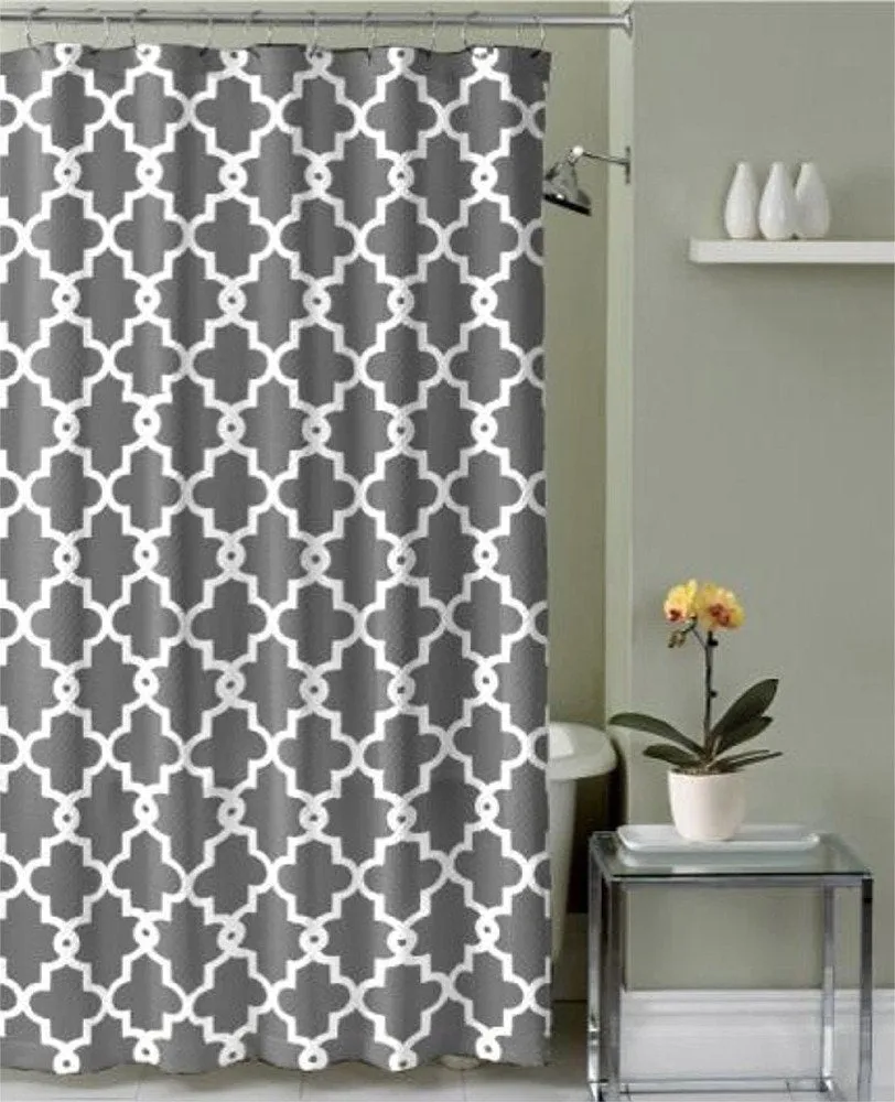 Geometric Patterned Shower Curtain 70-inch By 72-inch