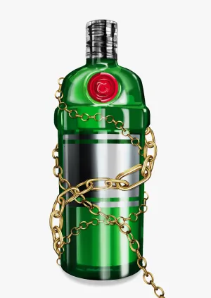 Gin Bottle Wall Art Print 'Baroque Bottle VIII'