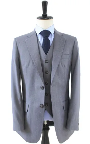 GREY HERRINGBONE WORSTED 3 PIECE SUIT