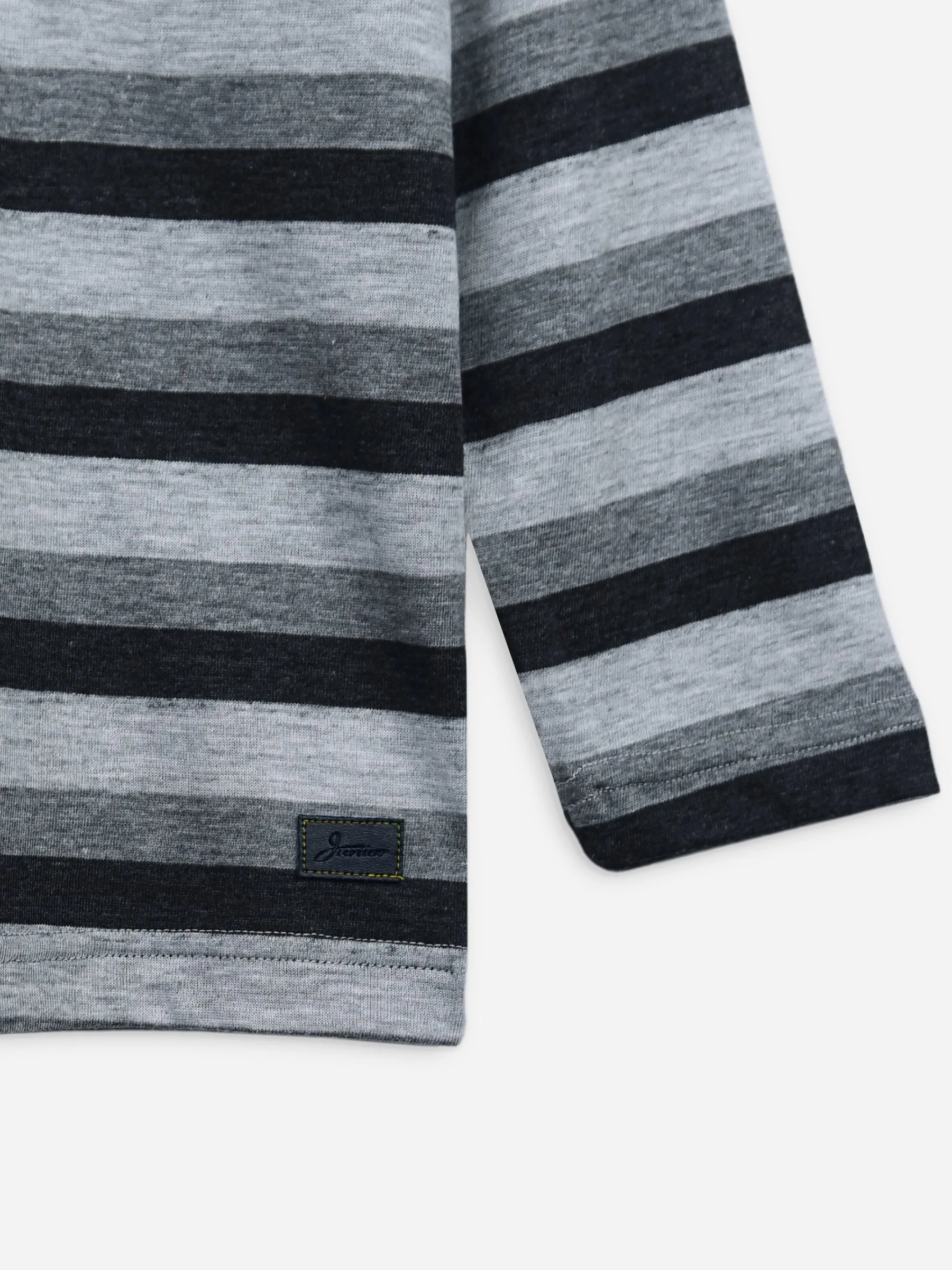 Grey Striped Casual Long Sleeve T-Shirt