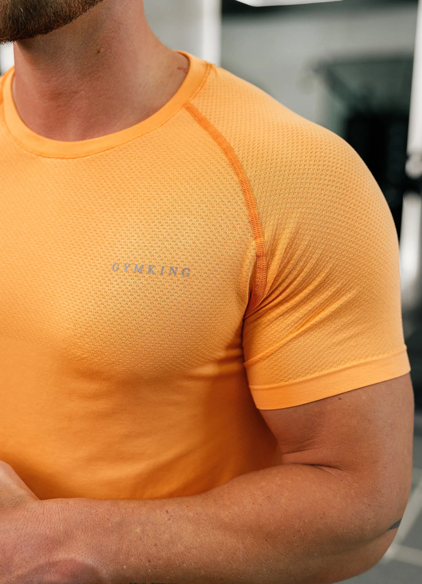 Gym King Seamless Tee - Soft Orange