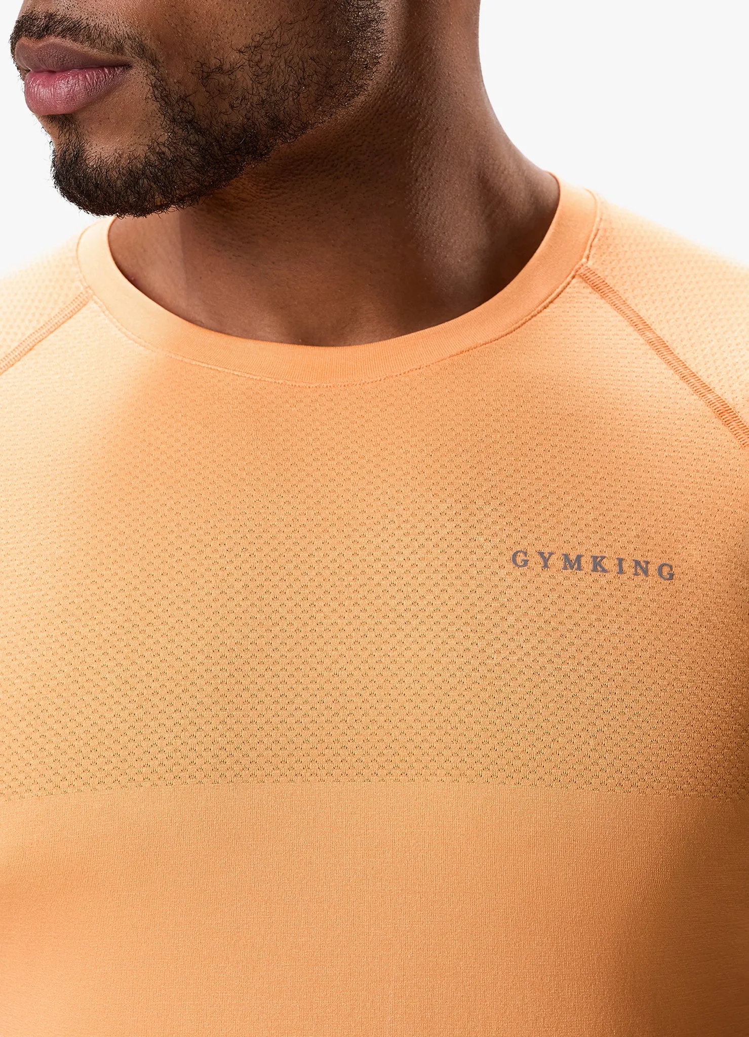 Gym King Seamless Tee - Soft Orange