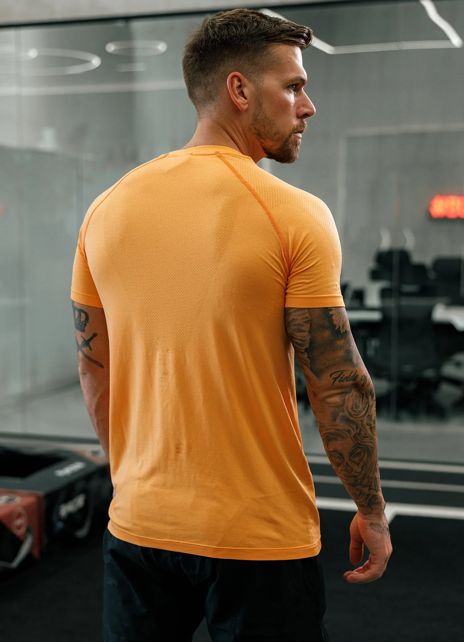 Gym King Seamless Tee - Soft Orange