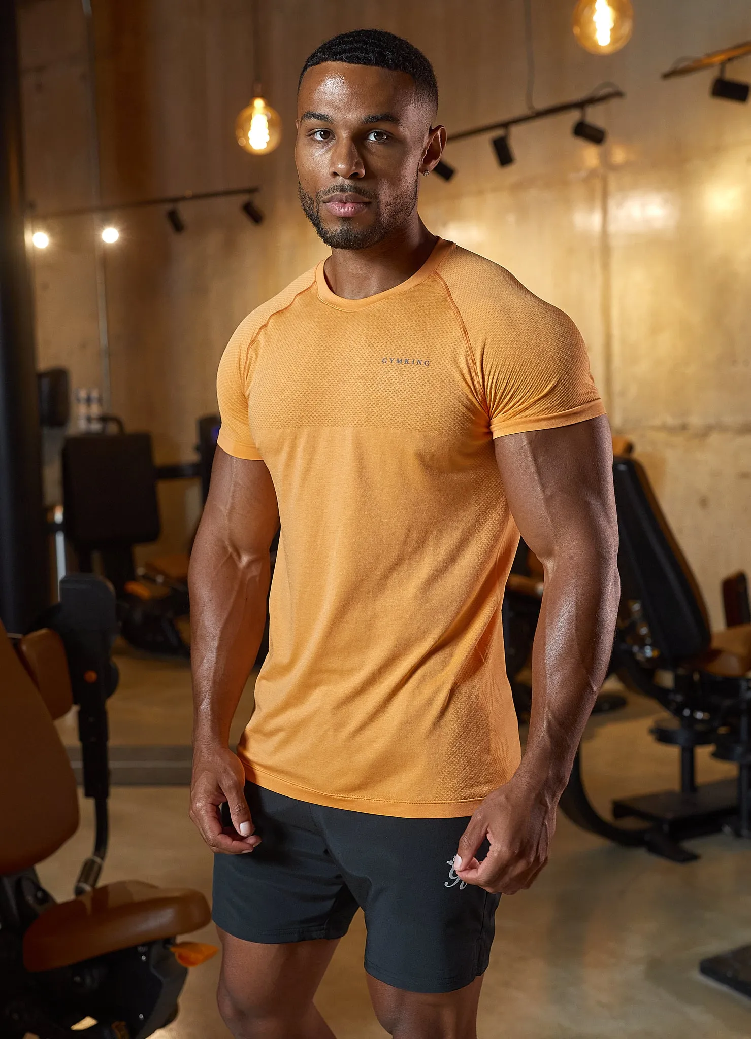 Gym King Seamless Tee - Soft Orange