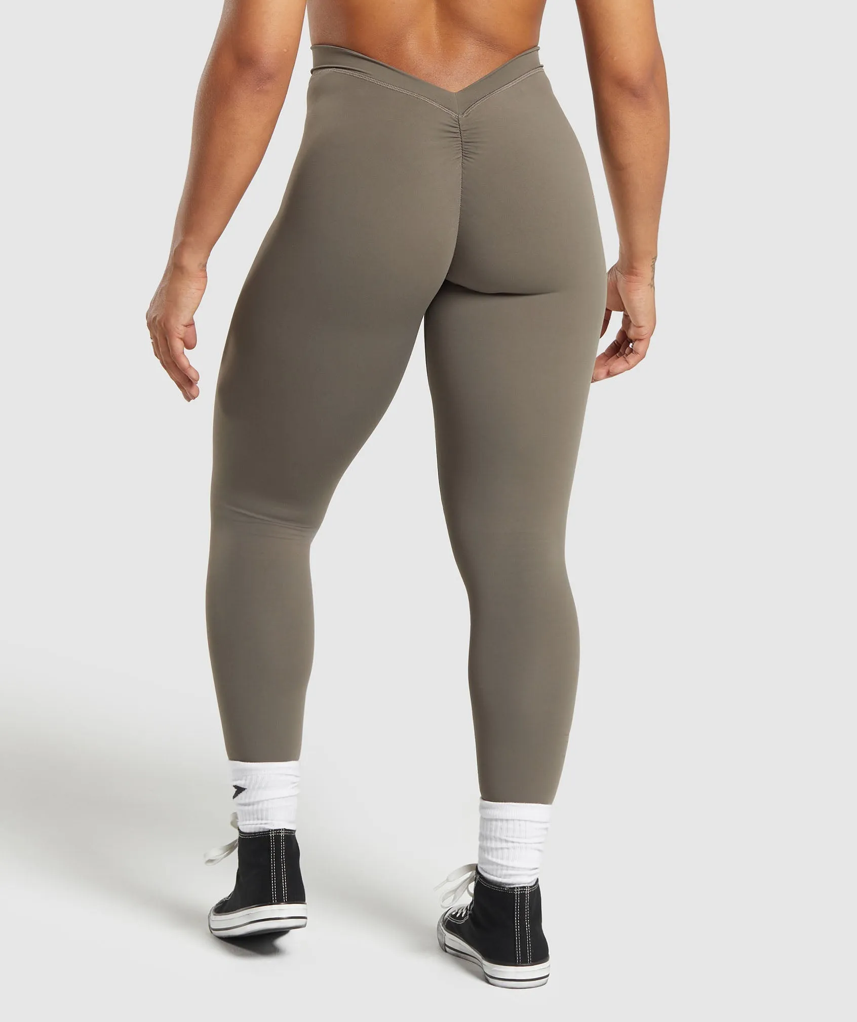 Gymshark Lifting Dipped Waistband Leggings - Camo Brown