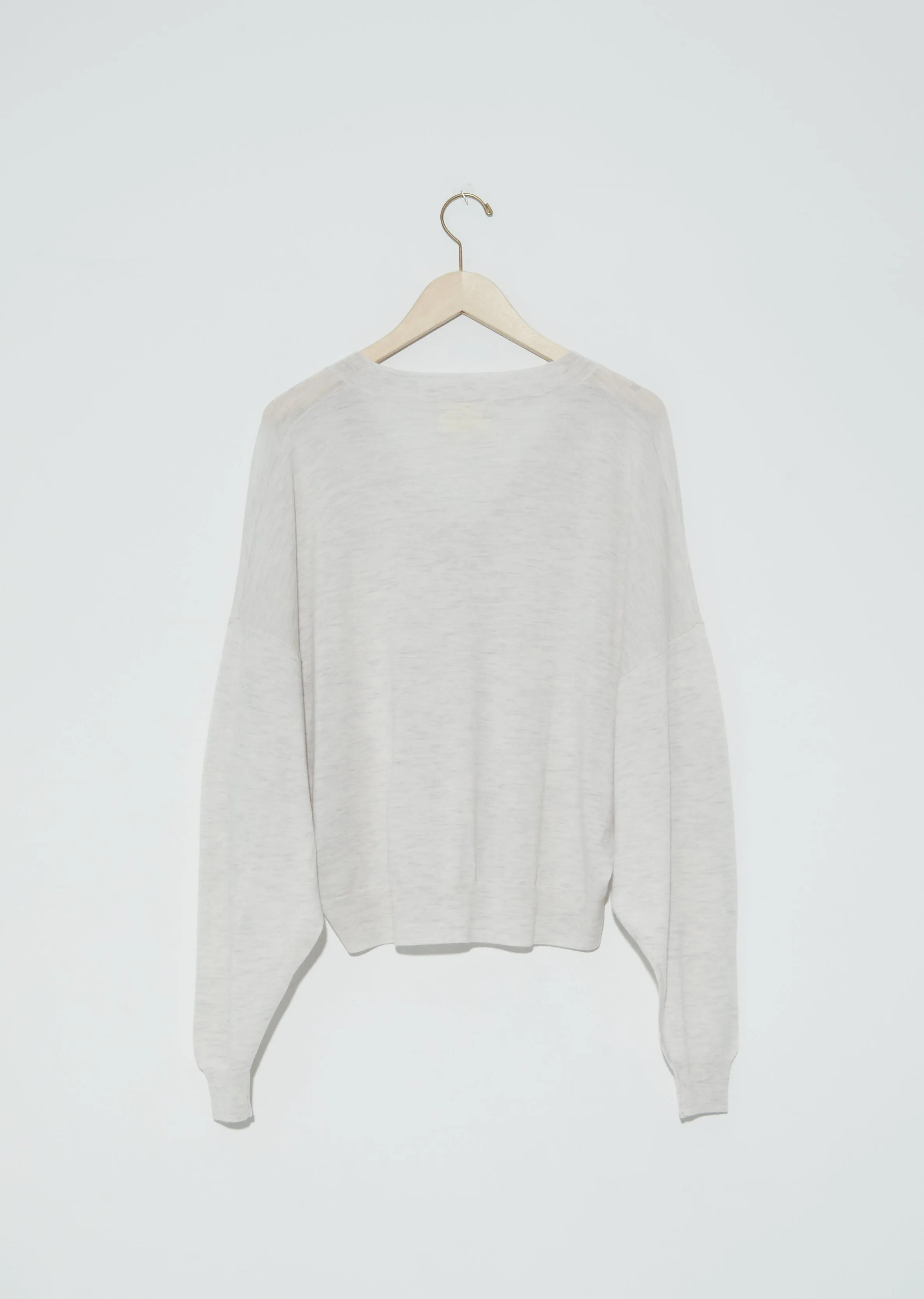 Hakueru Wool & Cashmere V Neck Sweater — Light Grey Melange