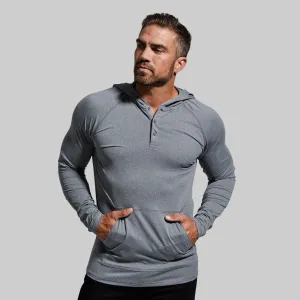 Heritage Henley Hoodie (Heather Grey)