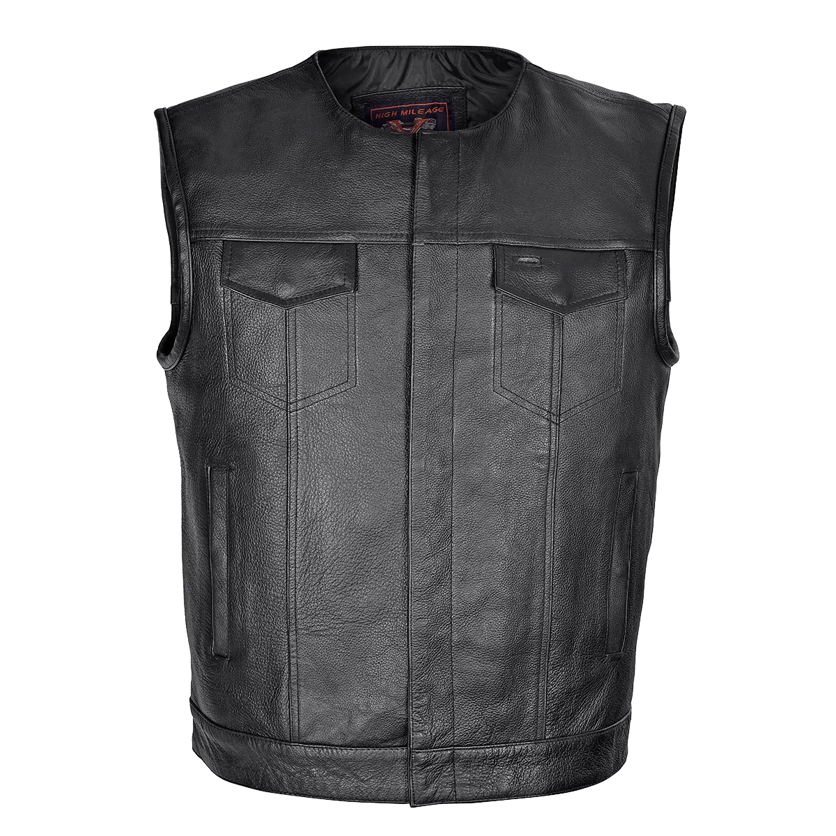 HMM919BP Men's Leather Club Vest / Quick Access Gun Pocket w/Paisley Liner