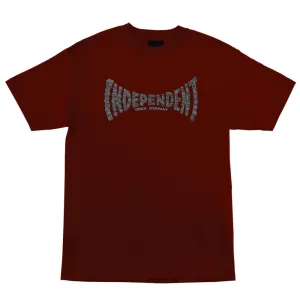 Independent Skull Span Mens Independent T-Shirt - BURGUNDY