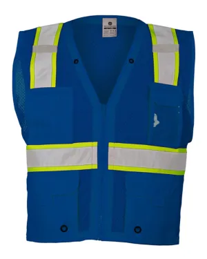 Kishigo - EV Series® Enhanced Visibility Multi-Pocket Mesh Vest - Royal Blue / Lime