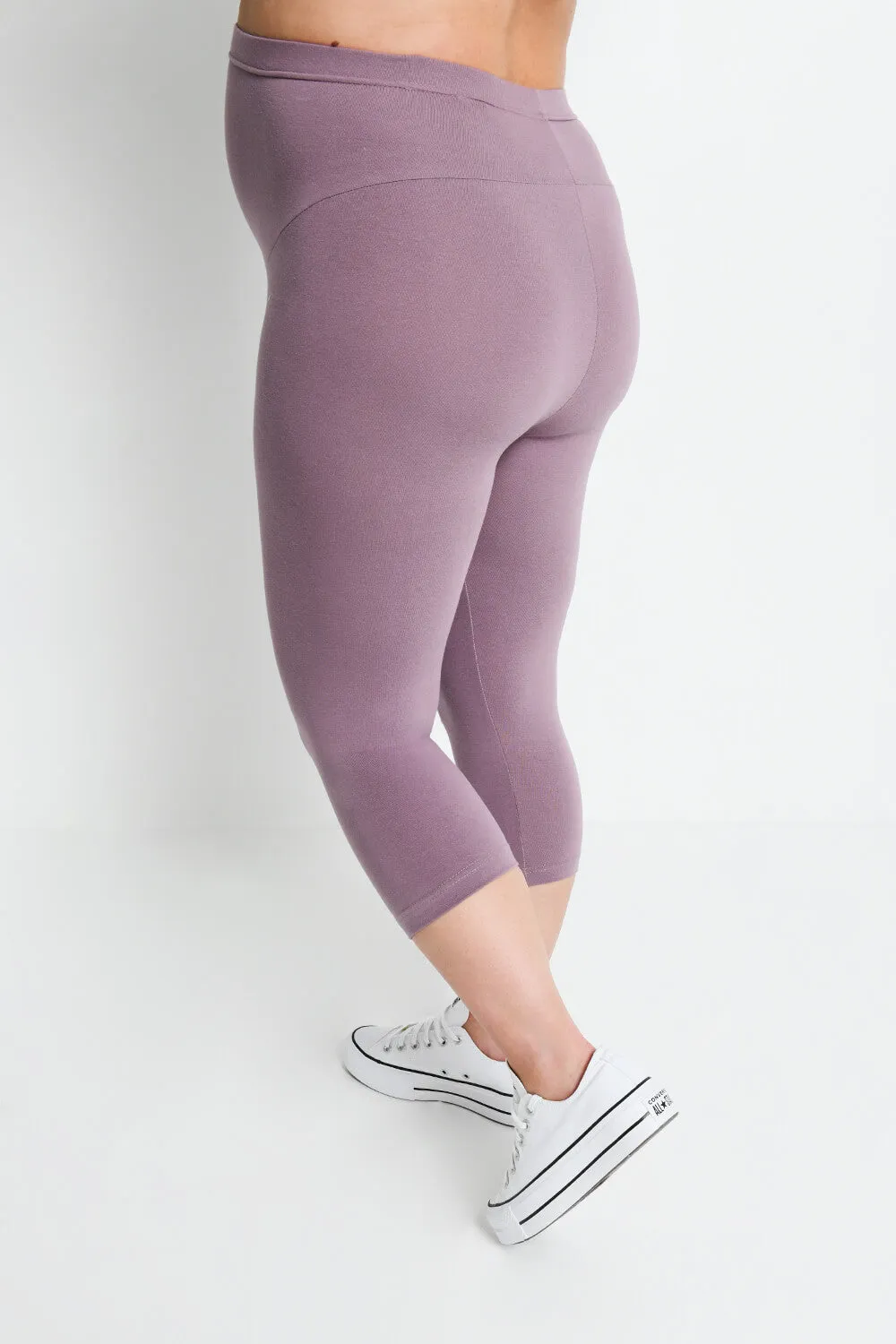 Maternity Everyday Cropped Leggings - Elderberry Purple