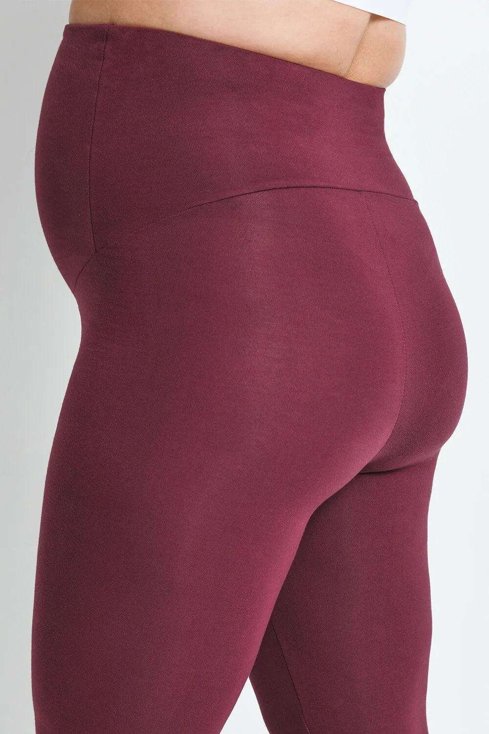 Maternity Lightweight Everyday Leggings - Burgundy