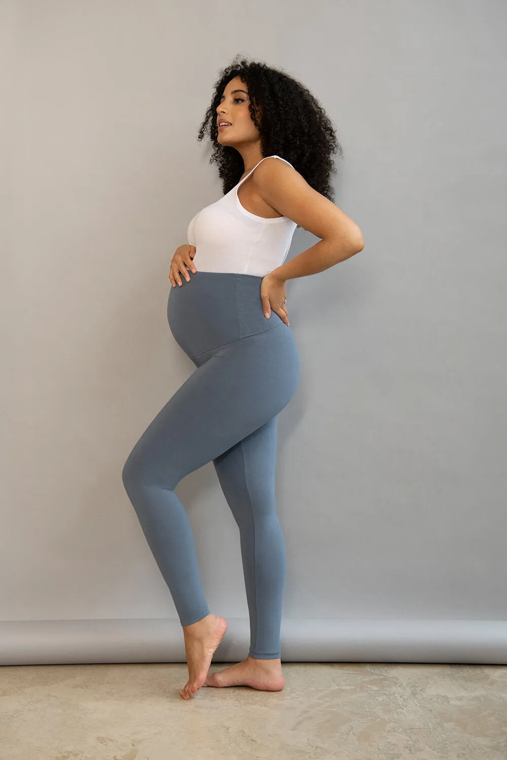 Maternity Lightweight Everyday Leggings - Steel Blue