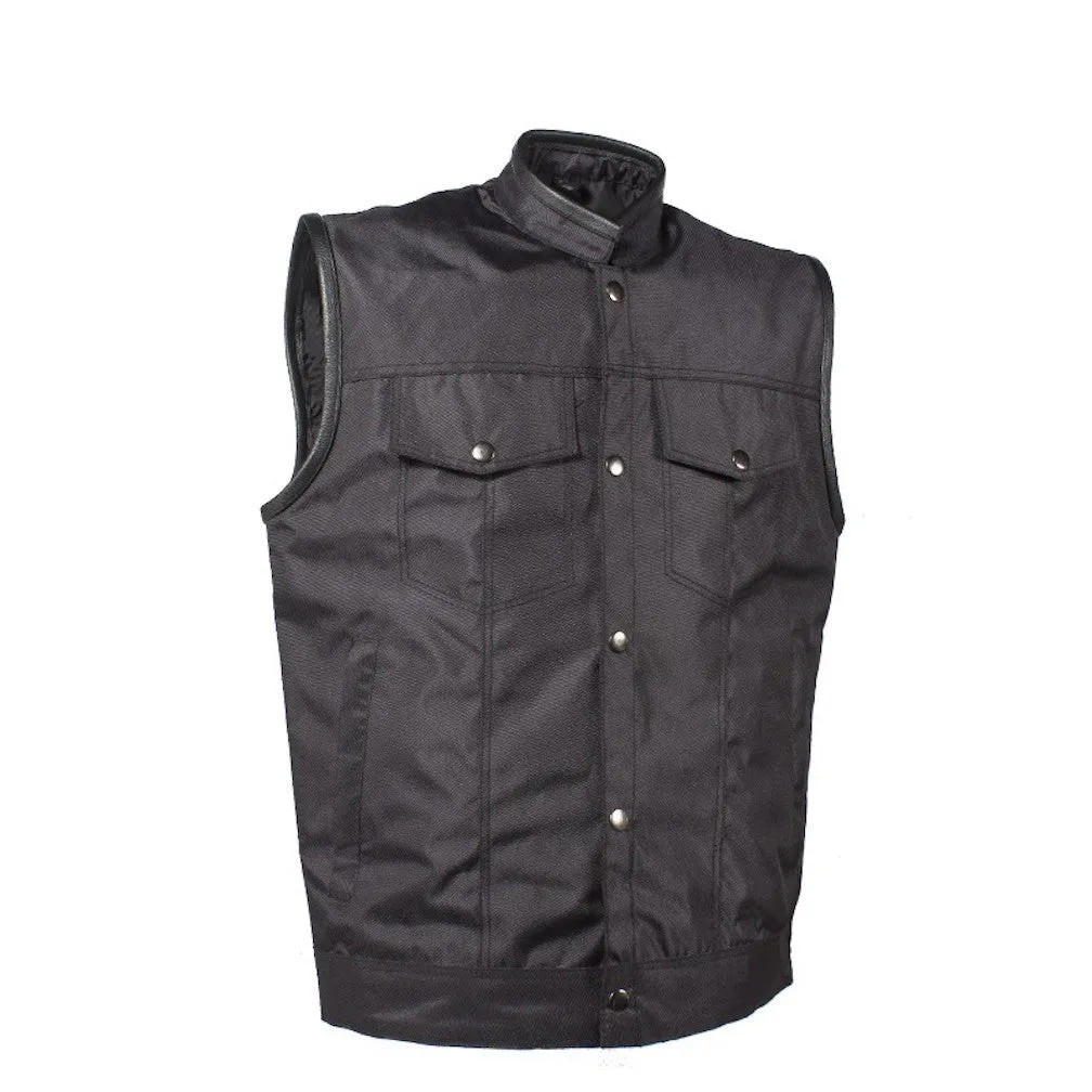 Mens Textile Motorcycle Vest With Concealed Carry Gun Pockets