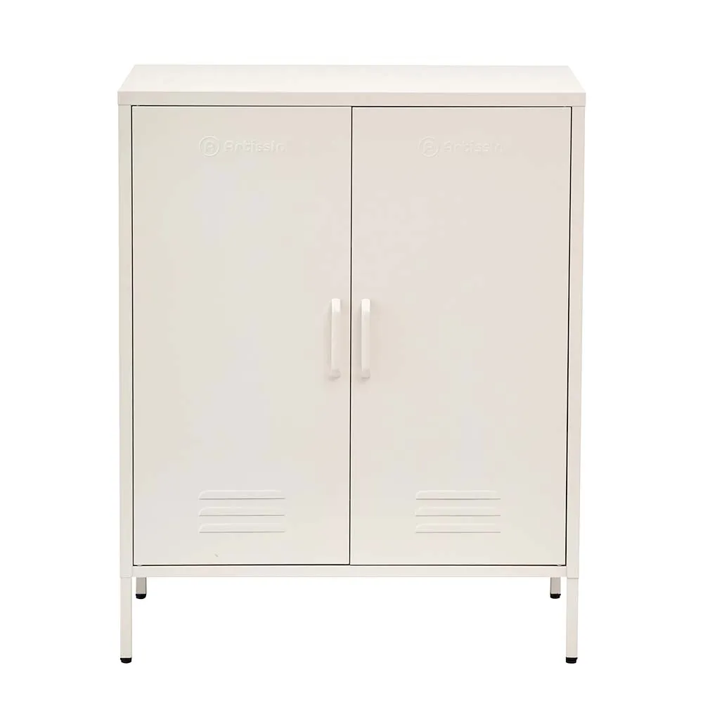 Modern Metal Buffet Sideboard, White, Adjustable Shelves - ArtissIn