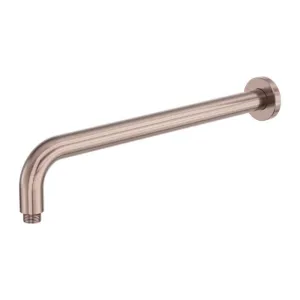 Nero Zen SS316L Round Shower Arm 400mm Length Brushed Bronze