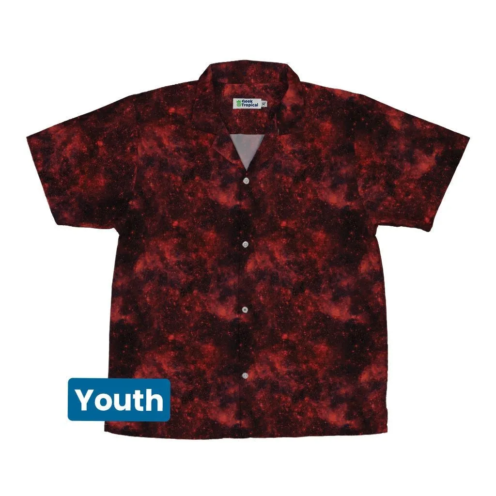 Red Nebula Space Youth Hawaiian Shirt