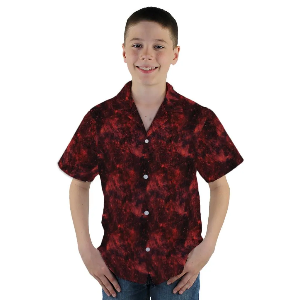 Red Nebula Space Youth Hawaiian Shirt