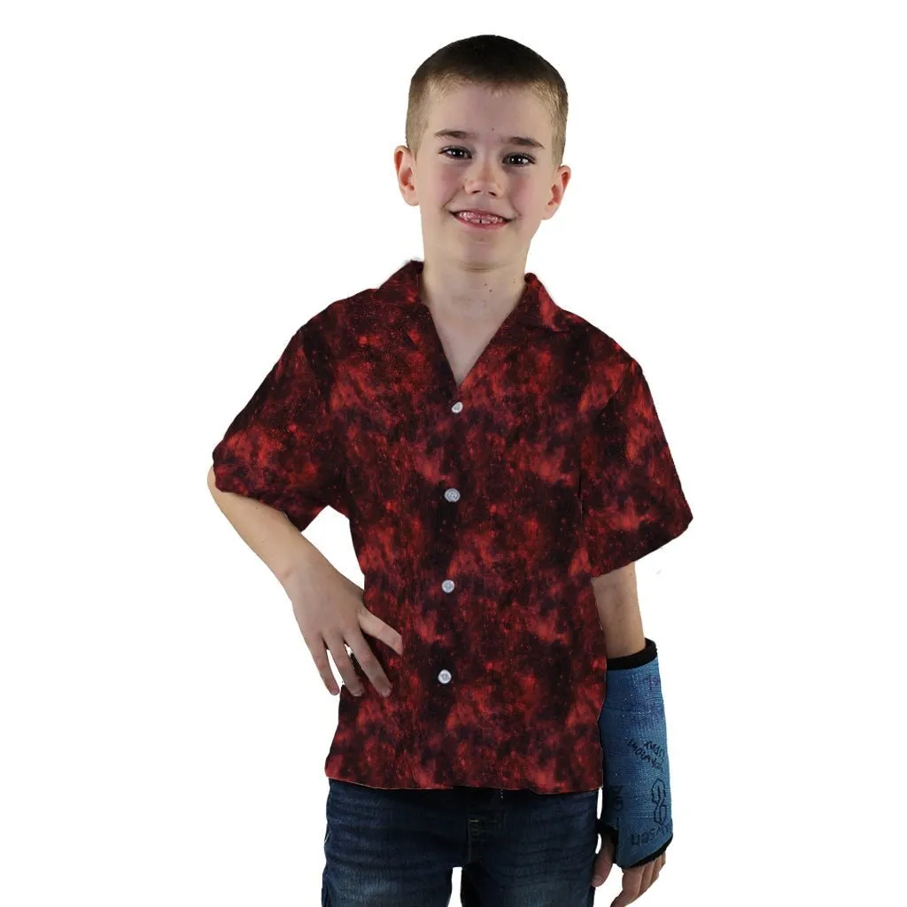 Red Nebula Space Youth Hawaiian Shirt