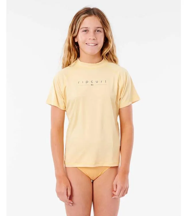 Ripcurl Golden Rays Girls Short Sleeve UV Tee (2022) - Yellow