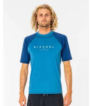 Ripcurl Shockwave Mens Short Sleeve Rashy (2022) - Blue