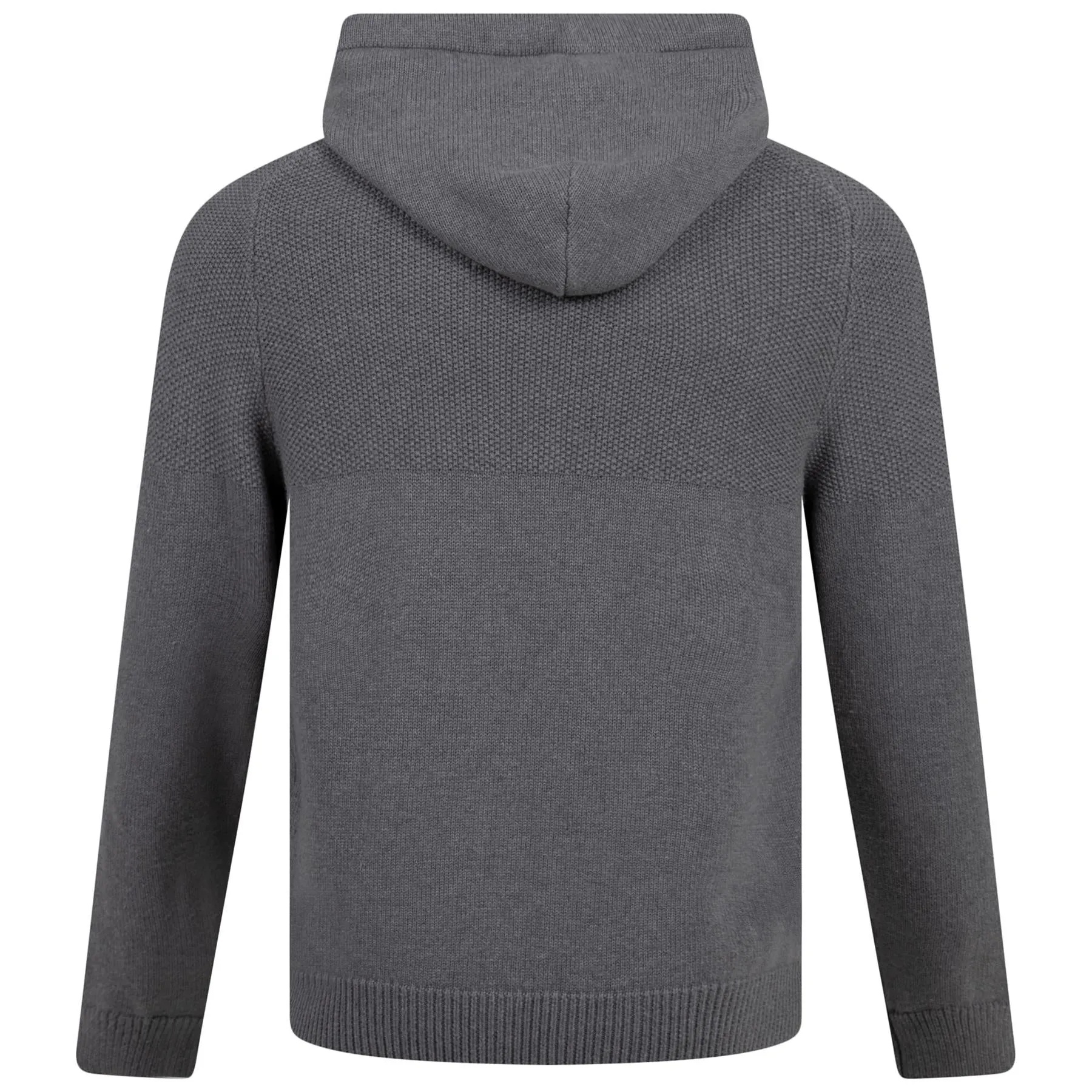 Seed Stitch Knitted Hoodie Mid Grey Marl - SS23