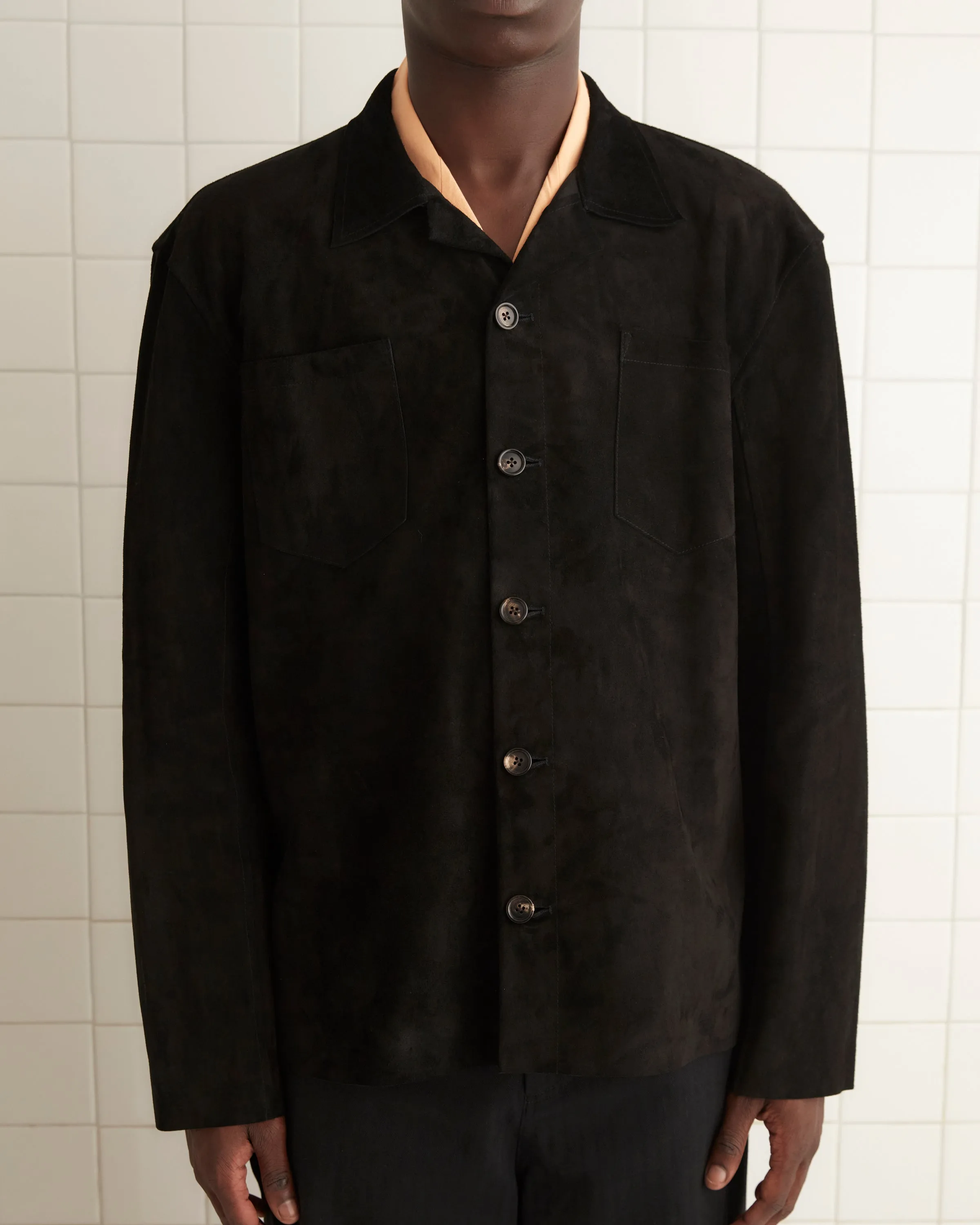 Suede Overshirt - Black