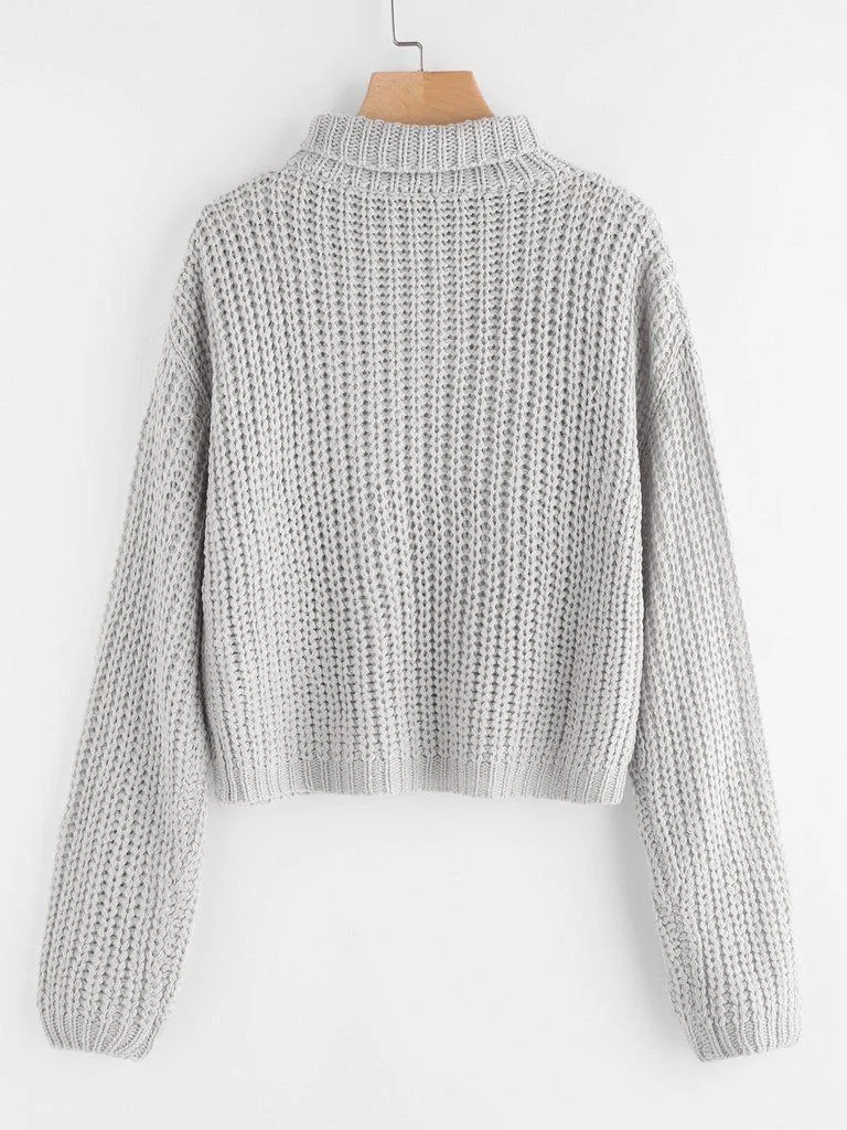 Turtle Neck Drop Shoulder Jumper