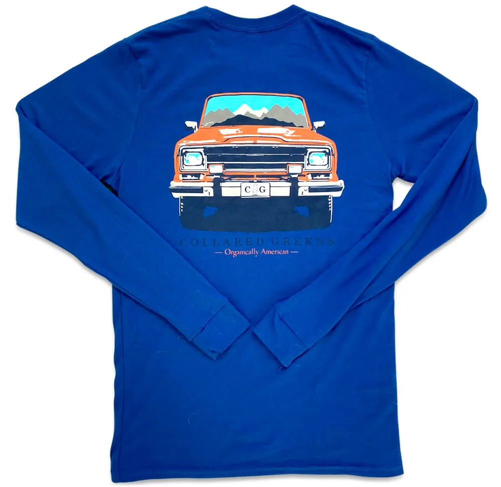 Vintage Bronco: Long Sleeve T-Shirt - Headwater Blue