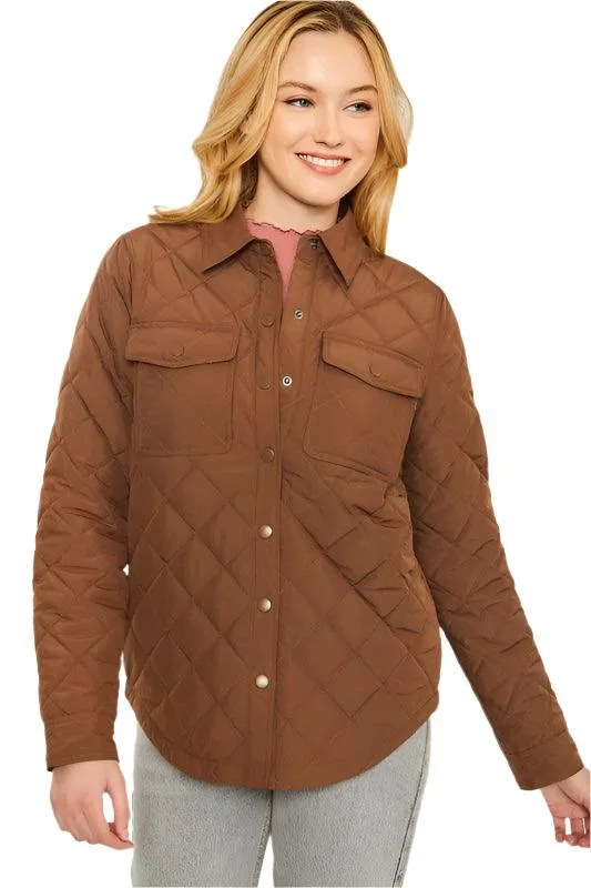 Woven Solid Bust Pocket Shacket