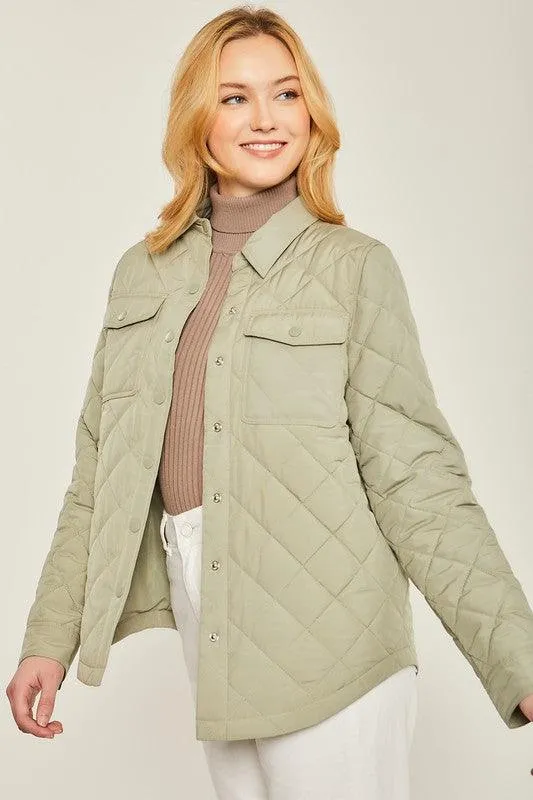 Woven Solid Bust Pocket Shacket